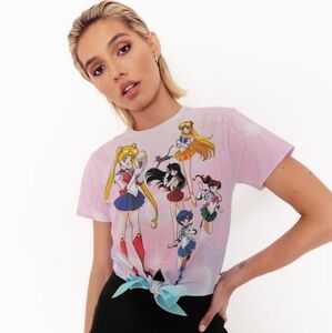 BLACKMILK Sailor Moon Pretty Guardian tie front crop short sleeve tee‎ shirt XL